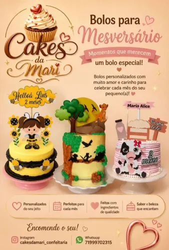 Empadas e bolos personalizados