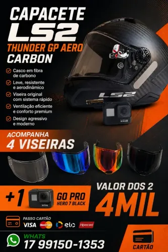 Ls2 gp aero carbom+go pro