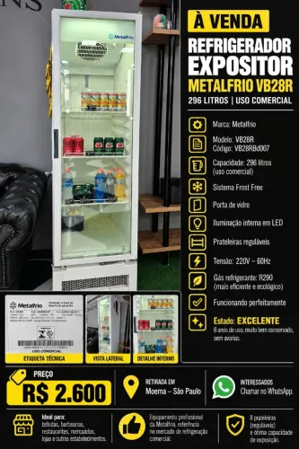 REFRIGERADOR EXPOSITOR METALFRIO 296L
