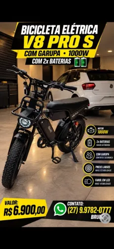 Bike elétrica V8 Pro - 2 baterias