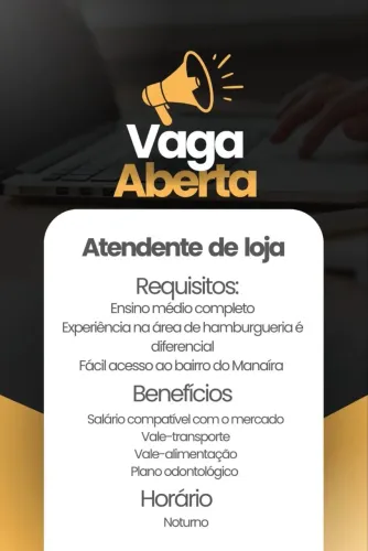 Vaga aberta (atendente de loja)