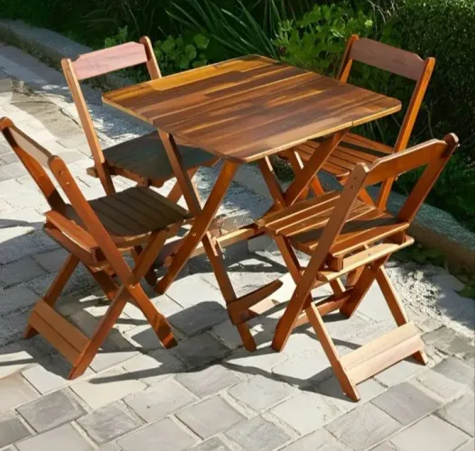 Mesa e cadeira dobrável para bar e restaurante