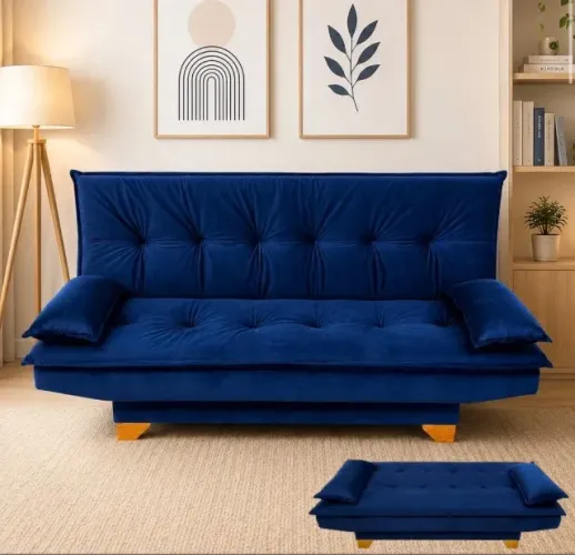 Sofá Montere Cama 1,88m Azul