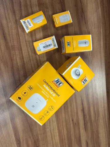 Central Active Full 32 C/ Controle, Sirene E Sensores Duo+ Branco