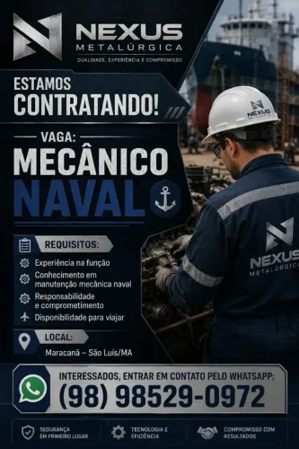Urgente Contratando mecânico naval