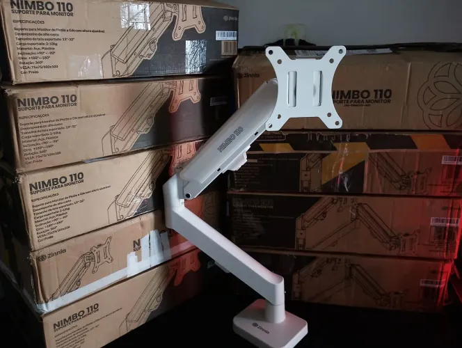 Suporte articulado pistão a gás até 32 pol novo branco 