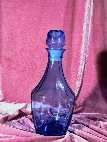 Licoreira azul cobalto COLOREX antiga relíquia antiquario vintage colecionador rústico 