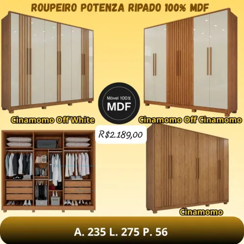Guarda roupa potenza 100% MDF 