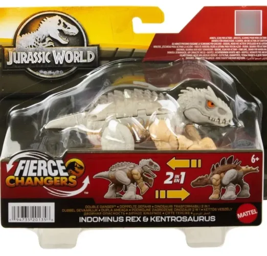 Dinossauro Indominus rex & Kentrosauros Mattel Novo Lacrado 2in1 Jurassic World Brinquedo