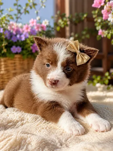 Brincalhona! Filhote de border collie fêmea chocolate 