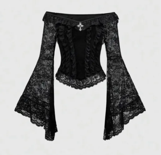 Blusa estilo corset gótico romwe