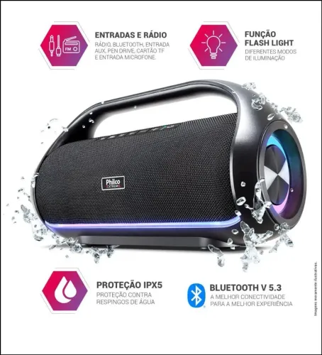 Caixa de som Bluetooth Speaker Philco 