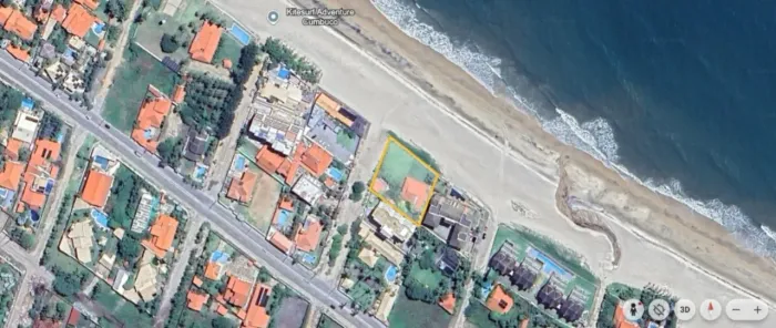 Terreno FRENTE MAR NO CUMBUCO, com 1.783,60m², próximo ao restaurante Outro Beach.