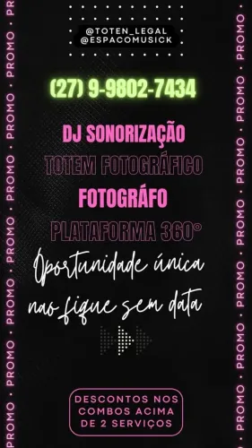 Dj som / totem de fotos / plataforma 360 / pista de led