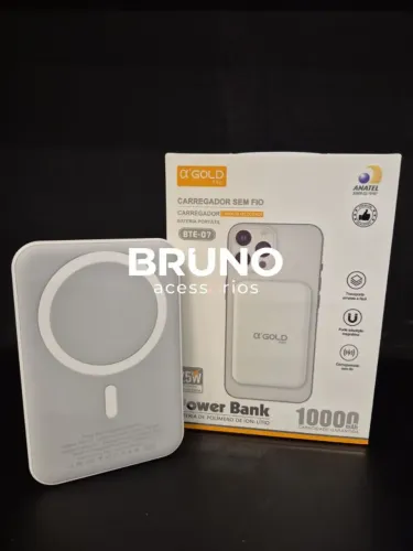 Carregador portátil power bank magnético 10000mAh