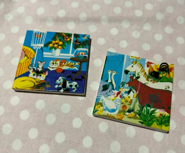 Kit duas mini caixinhas de lápis de cor Faber Castell animais raridades da década de 80