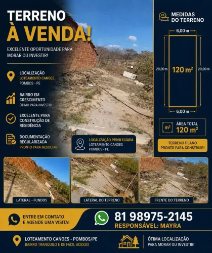 TERRENO À VENDA EM POMBOS/PE