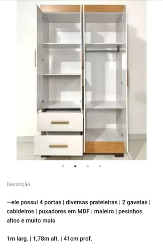 Guarda-roupa solteiro semi-novo