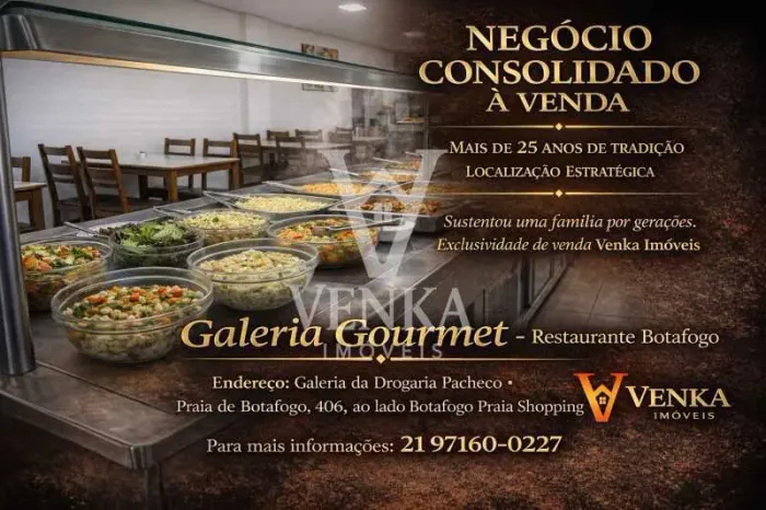 GALERIA GOURMET - RESTAURANTE BOTAFOGO - INVESTIDORES - OPORTUNIDADE