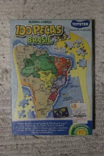 Quebra-cabeça 100 peças Brasil - Toyster - mapa do Brasil, estados e capitais