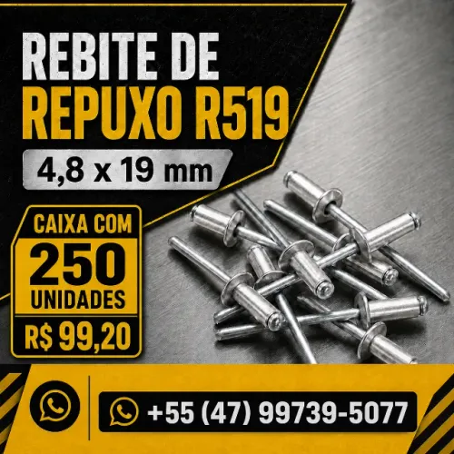 Caixa de Rebite de Repuxo R519 4,8 x 19 mm - 250 Unidades