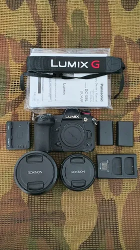 Camera Panasonic G9 micro 4/3 + lentes prime