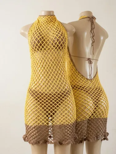 Vestido de crochê artesanal