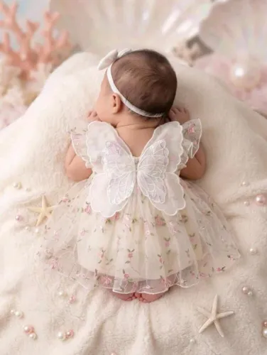 Vestido Infantil Borboleta 1-3 meses - NOVO ?