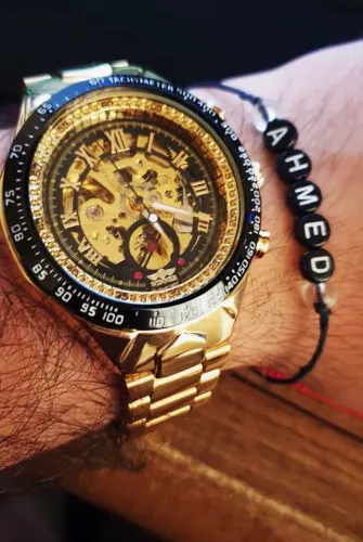 Relógio Automático Dourado Novo Importado