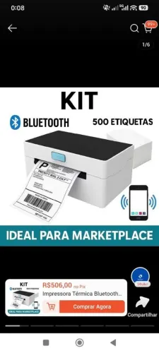 R$350: Impressora Térmica NUNCA USADA (Marketplace)