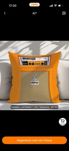 Capa de almofada 45x45cm Amplificador ORANGE