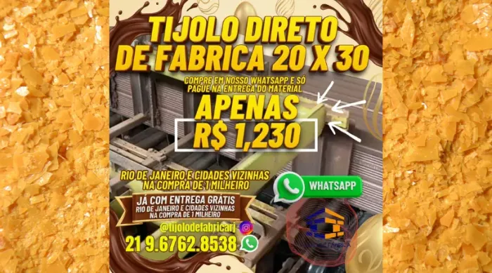tijolo 8 furos 4 milheiros pronta entrega 