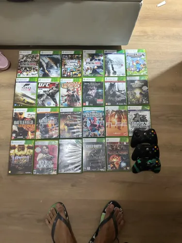 JOGOS VARIADOS XBOX 360 e controles