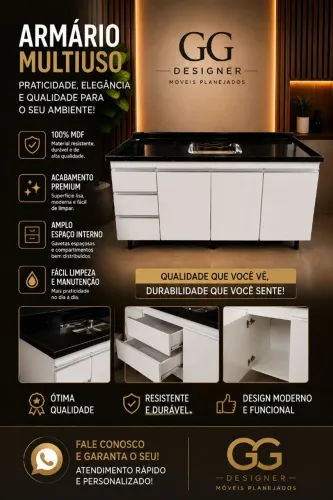 Armário em MDF de ótima qualidade