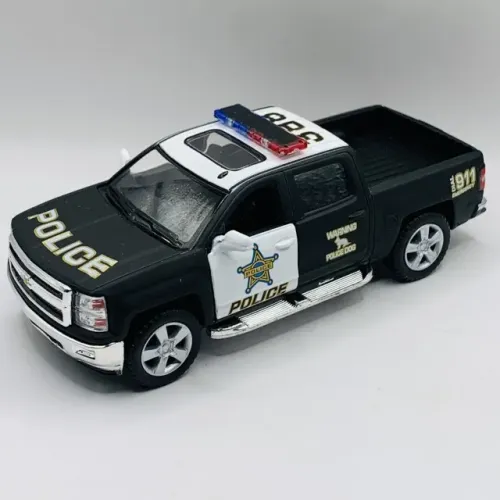 Miniatura Chevrolet Silverado 2014 Kinsmart 1/46 Polícia