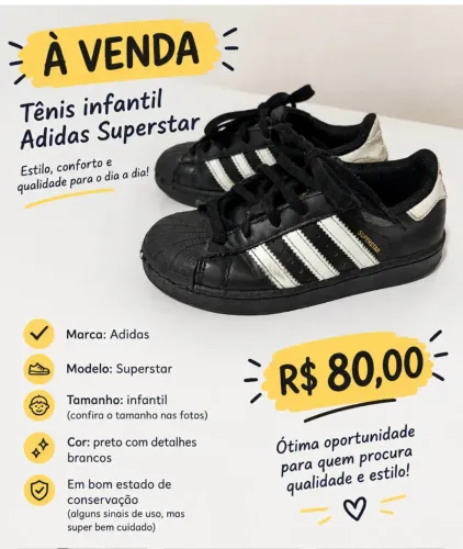 Tênis infantil Adidas Superstar