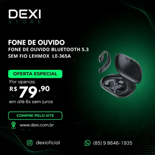 Fone de Ouvido Bluetooth 5.3 sem Fio Lehmox LE-365A