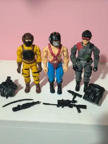 comandos em ação estrela kangor + força tigre ar puro - lote 3 gijoe 1989 raros