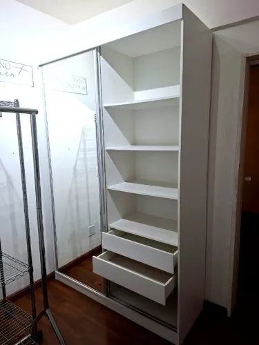 Armário Casal Porta de Correr com Espelho