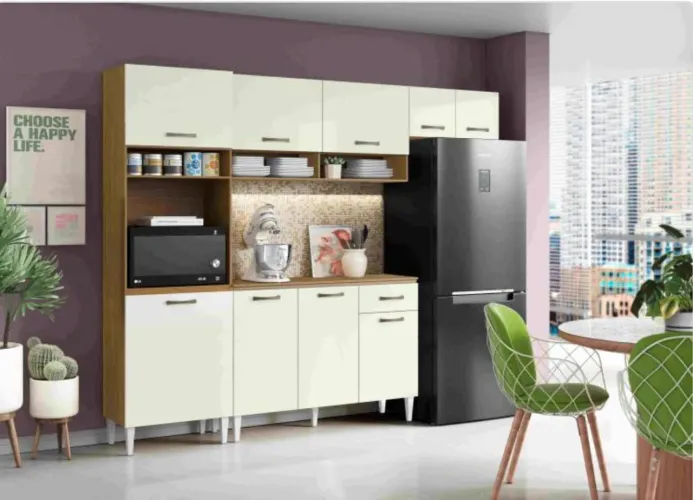 Cozinha Completa Elegance 9 Portas com Balcão Atacama Off