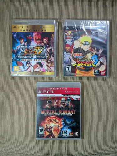 Jogos PS3 / Naruto Storm 3 + Street Fighter IV + Mortal Kombat ( Envio OlxPay )