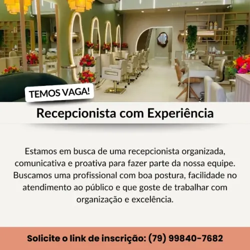 Recepcionista com experiência