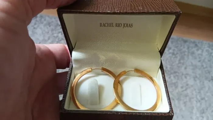 Brinco de argola ouro 18k