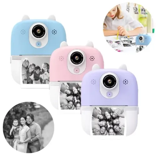 Câmera Fotográfica Instantânea Infantil Digital Com Impressão