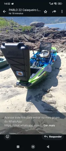 Vendo caiaque predador com suporte de motor e carrinho