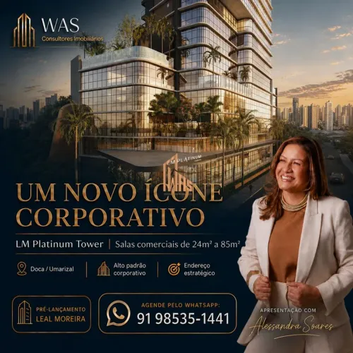 LM Platinum Tower Sala Comercial na Doca, 44m², Umarizal