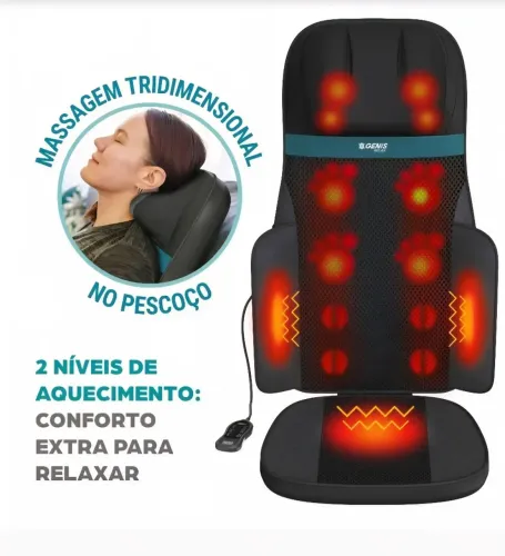 Assento Massageador Shiatsu Comfort Genis Relax Polishop