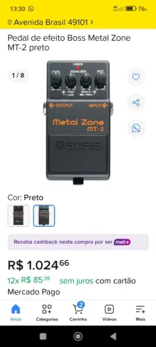 Pedal BOSS MT-2 Metal Zone