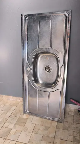 Pia inox 120cm cimentada