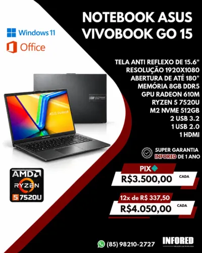 Notebook ASUS Vivobook Go 15 
